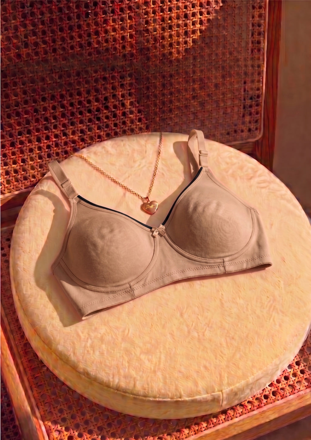 Softline Women's Non Padded Wire Free T-Shirt Bra in Cotton Stretch Fabric with Elastic Straps, Full Cup design, and Hook Closure (2056)