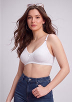 Softline Women's Non Padded Wire Free T-shirt Bra in Cotton Poly Fabric with Elastic Straps, Double Layered Moulded Cups, and Hook Closure (2054)