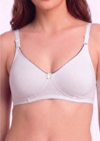 Softline Women's Non Padded Wire Free T-Shirt Bra in Cotton Stretch Fabric with Elastic Straps, Full Cup design, and Hook Closure (2056)