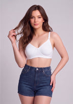 Softline Women's Non Padded Wire Free T-shirt Bra in Cotton Poly Fabric with Elastic Straps, Double Layered Moulded Cups, and Hook Closure (2054)