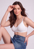 Softline Women's Non Padded Wire Free T-Shirt Bra in Cotton Stretch Fabric with Elastic Straps, Full Cup design, and Hook Closure (2056)