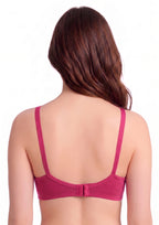 Softline Women's Non Padded Wire Free Bra in Cotton Poly Fabric with Double Layered Cups, Elastic Straps, and Hook Closure (1052)