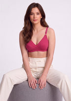 Softline Women's Non Padded Wire Free Bra in Cotton Poly Fabric with Double Layered Cups, Elastic Straps, and Hook Closure (1052)