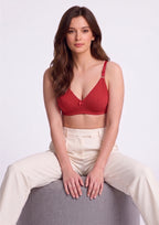 Softline Women's Non Padded Wire Free Bra in Cotton Poly Fabric with Double Layered Cups, Elastic Straps, and Hook Closure (1052)