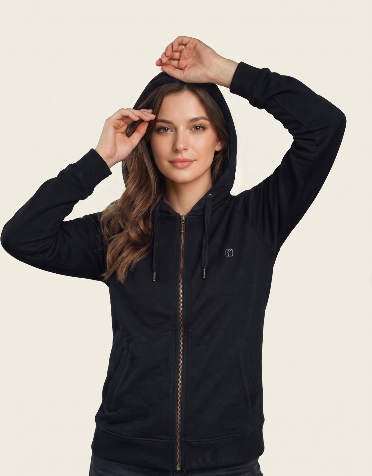 Softline SL3001 Women's Plain Hoodie with Zip Pack Of 1