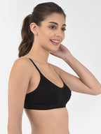 Softline Women's Non Padded Wire Free Sports Bra in 100% Cotton Fabric with Full Cup Coverage, Double Layered Cups, and Slip On Design (1063)