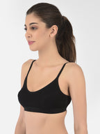 Softline Women's Non Padded Wire Free Sports Bra in 100% Cotton Fabric with Full Cup Coverage, Double Layered Cups, and Slip On Design (1063)