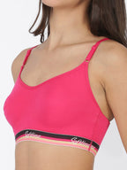 Softline Women's Non Padded Wire Free Bra in Cotton Poly Fabric with Elastic Straps and Slip On Style