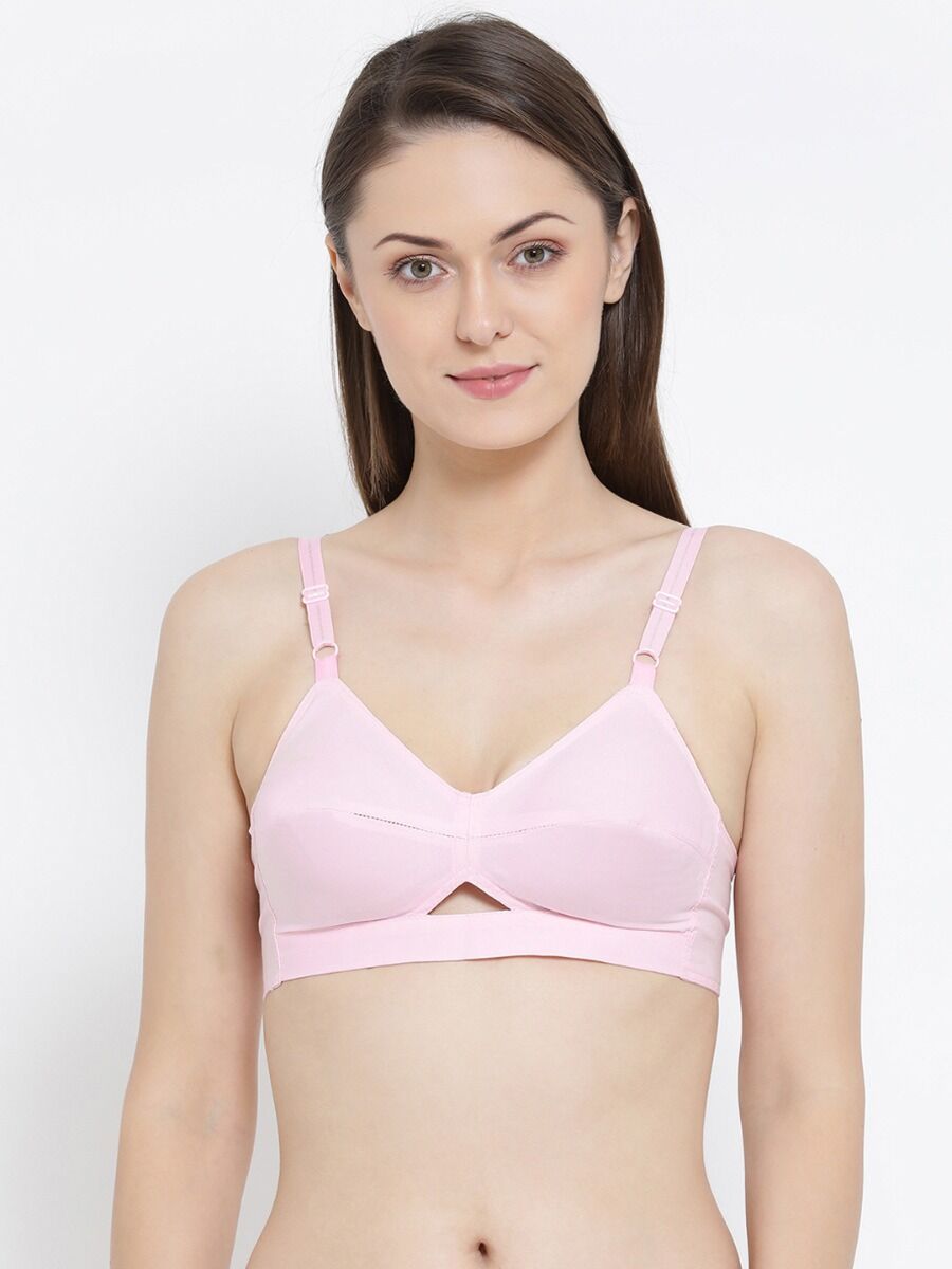 Softline Women's Non Padded Wire Free Bra in Poly Cotton Fabric with Elastic Straps and  Hook Closure