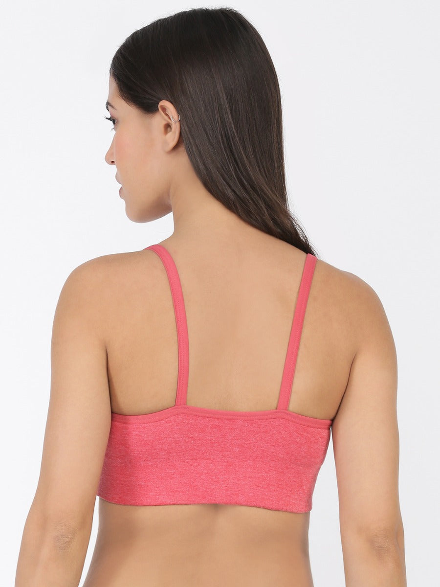 Softline Women's Non Padded Wire Free Sports Bra in Poly Cotton Fabric with High Elasticity, No Hook Design, and Slip on Style