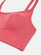 Softline Women's Non Padded Wire Free Sports Bra in Poly Cotton Fabric with High Elasticity, No Hook Design, and Slip on Style