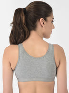 Softline Women's Non Padded Wire Free Sports T-Shirt Bra in Cotton Stretch Fabric with Full Cup Coverage, Broad Underband, Double Layered Cups, and Slip On Design (2057)