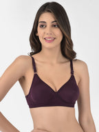 Softline Women's Non Padded Wire Free T-shirt Bra in Cotton Poly Fabric with Cross Neck Elastic Straps, Full Cup design, and Hook Closure (2052)