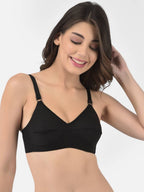 Softline Women's Non Padded Wire Free Bra in 100% Cotton Fabric with Full Coverage Cups, Elastic Straps, and Hook Closure (1059)