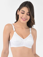 Softline Women's Non Padded Wire Free Bra in 100% Cotton Fabric with Full Coverage Cups, Elastic Straps, and Hook Closure (1059)