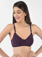 Softline Women's Non Padded Wire Free T-Shirt Bra in Cotton Stretch Fabric with Elastic Straps, Full Cup design, and Hook Closure (2056)