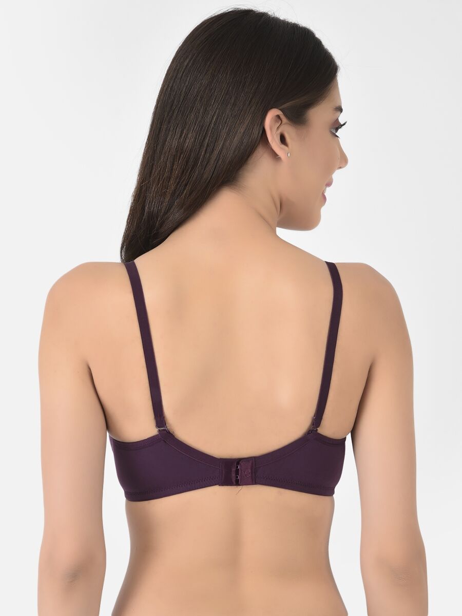 Softline Women's Non Padded Wire Free T-Shirt Bra in Cotton Stretch Fabric with Elastic Straps, Full Cup design, and Hook Closure (2056)