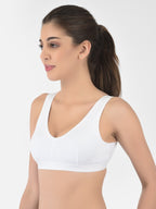 Softline Women's Non Padded Wire Free Sports Bra in 100% Cotton Fabric with Full Cup Coverage, Broad Underband,Double Layered Cups, and Slip On Design (1064)