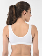 Softline Women's Non Padded Wire Free Sports Bra in 100% Cotton Fabric with Full Cup Coverage, Broad Underband,Double Layered Cups, and Slip On Design (1064)