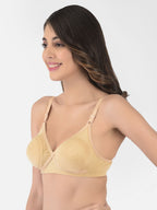 Softline Women's Non Padded Wire Free T-shirt Bra in Cotton Poly Fabric with Cross Neck Elastic Straps, Full Cup design, and Hook Closure (2052)