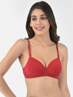 Softline Women's Padded Wire Free T-Shirt Bra in Cotton Stretch Fabric with Elastic Straps, Full Cup design, and Hook Closure (2059)