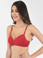 Softline Women's Padded Wire Free T-Shirt Bra in Cotton Stretch Fabric with Elastic Straps, Full Cup design, and Hook Closure (2059)