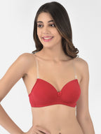 Softline Women's Padded Wire Free T-Shirt Bra in Cotton Stretch Fabric with Elastic Straps, Full Cup design, and Hook Closure (2059)