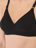 Softline Women's Non Padded Wire Free T-shirt Bra in Cotton Poly Fabric with Cross Neck Elastic Straps, Full Cup design, and Hook Closure (2052)