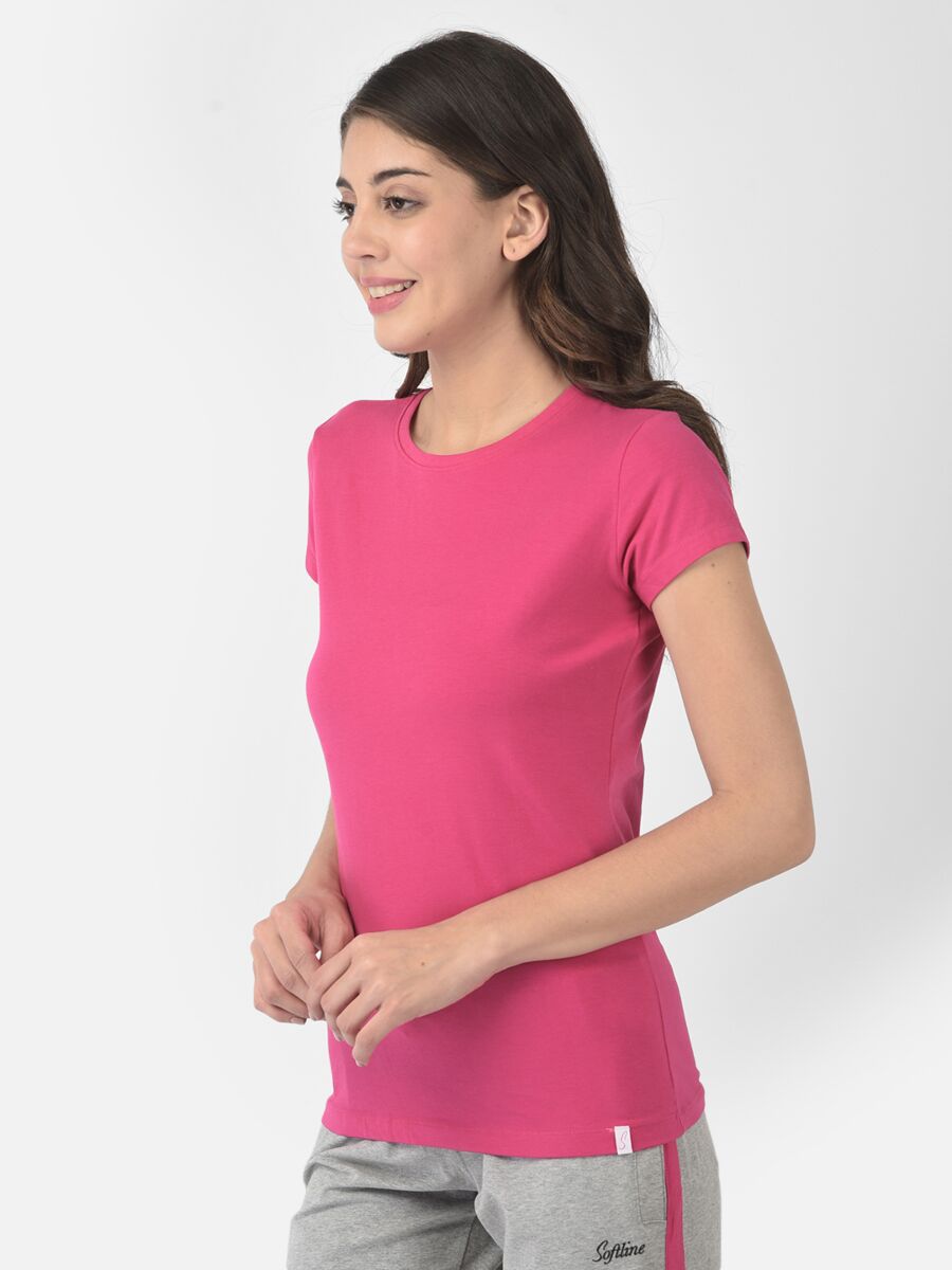 Softline Round Neck Stretch Women's Tees | 95% cotton and 5% spandex | Comfortable and Trendy
