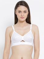 Softline Women's Non Padded Wire Free Bra in 100% Cotton Fabric with Elastic Straps and Hook Closure