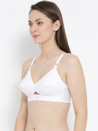 Softline Women's Non Padded Wire Free Full Coverage Bra in 100% Cotton Fabric with Elastic Straps and Hook Closure (D Cup)