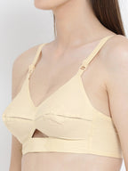 Softline Women's Non Padded Wire Free Bra in 100% Cotton Fabric with Elastic Straps and Hook Closure