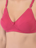 Softline Women's Non Padded Wire Free Bra in Cotton Poly Fabric with Double Layered Cups, Elastic Straps, and Hook Closure (1052)