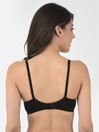 Softline Women's Non Padded Wire Free Bra in Cotton Stretch Fabric with Double Layered Cups Full Coverage, Elastic Straps, and Hook Closure (1055)