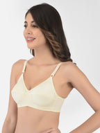 Softline Women's Non Padded Wire Free Bra in 100% Cotton Fabric with Full Coverage Cups, Elastic Straps, and Hook Closure (1059)