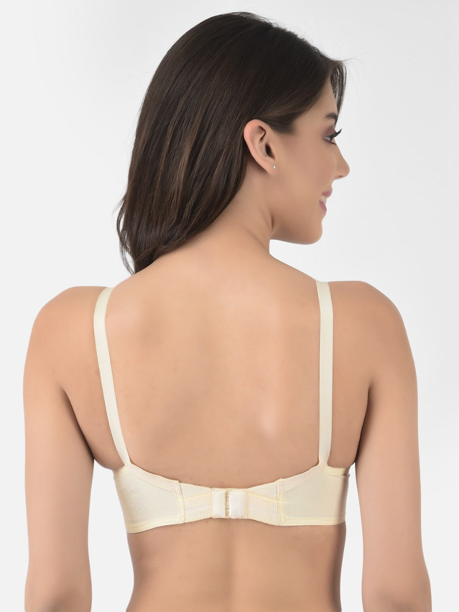 Softline Women's Non Padded Wire Free Bra in 100% Cotton Fabric with Full Coverage Cups, Elastic Straps, and Hook Closure (1059)