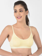 Softline Women's Non Padded Wire Free Sports Bra in 100% Cotton Fabric with Full Cup Coverage, Double Layered Cups, and Slip On Design (1063)
