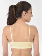 Softline Women's Non Padded Wire Free Sports Bra in 100% Cotton Fabric with Full Cup Coverage, Double Layered Cups, and Slip On Design (1063)