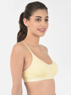 Softline Women's Non Padded Wire Free Sports Bra in 100% Cotton Fabric with Full Cup Coverage, Double Layered Cups, and Slip On Design (1063)