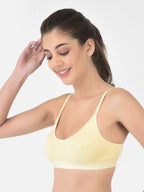 Softline Women's Non Padded Wire Free Sports Bra in 100% Cotton Fabric with Full Cup Coverage, Double Layered Cups, and Slip On Design (1063)