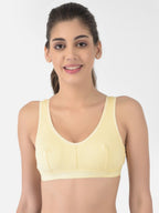 Softline Women's Non Padded Wire Free Sports Bra in 100% Cotton Fabric with Full Cup Coverage, Broad Underband,Double Layered Cups, and Slip On Design (1064)