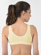 Softline Women's Non Padded Wire Free Sports Bra in 100% Cotton Fabric with Full Cup Coverage, Broad Underband,Double Layered Cups, and Slip On Design (1064)