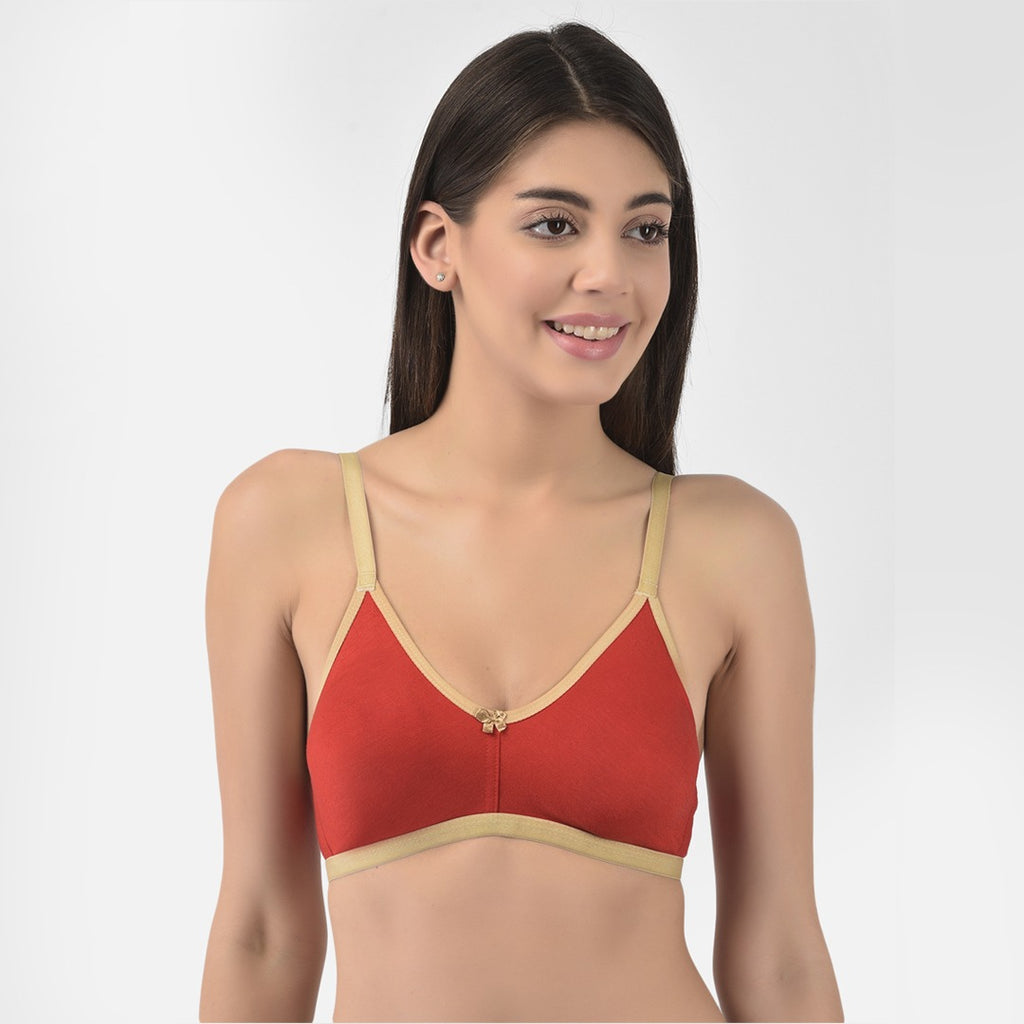 Softline Women's Soft Non Padded Wire free Bra in 100% Polyester Fabric with Elastic Straps and Hook Closure