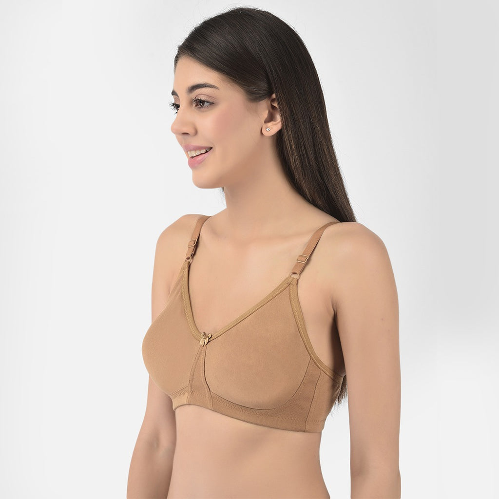 Softline Women's Non Padded Wire Free T-Shirt Bra in Poly Cotton Fabric with Elastic Straps and Hook Closure (B Cup)