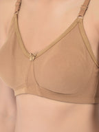 Softline Women's Non Padded Wire Free T-Shirt Bra in Poly Cotton Fabric with Elastic Straps and Hook Closure (B Cup)