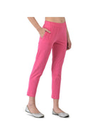 Softline Women's Kurti Pants in Cotton Rich Fabric with Mid Rise Fit, 4 Way-Stretchability, Soft Elastic Waistband, and Quick Dry Properties