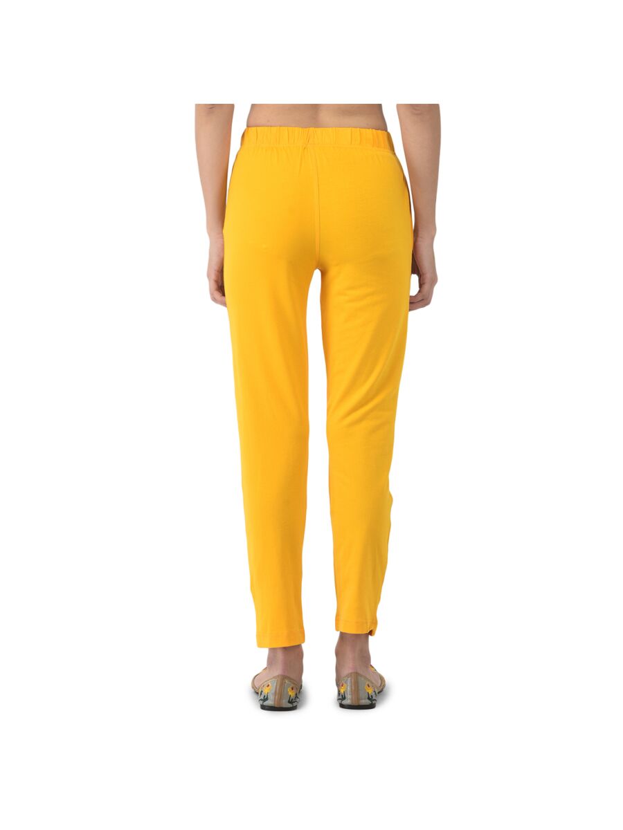Softline Women's Kurti Pants in Cotton Rich Fabric with Mid Rise Fit, 4 Way-Stretchability, Soft Elastic Waistband, and Quick Dry Properties