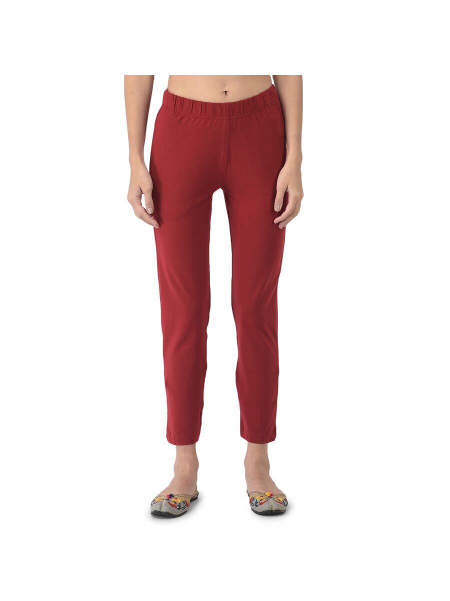 Softline Women's Kurti Pants in Cotton Rich Fabric with Mid Rise Fit, 4 Way-Stretchability, Soft Elastic Waistband, and Quick Dry Properties