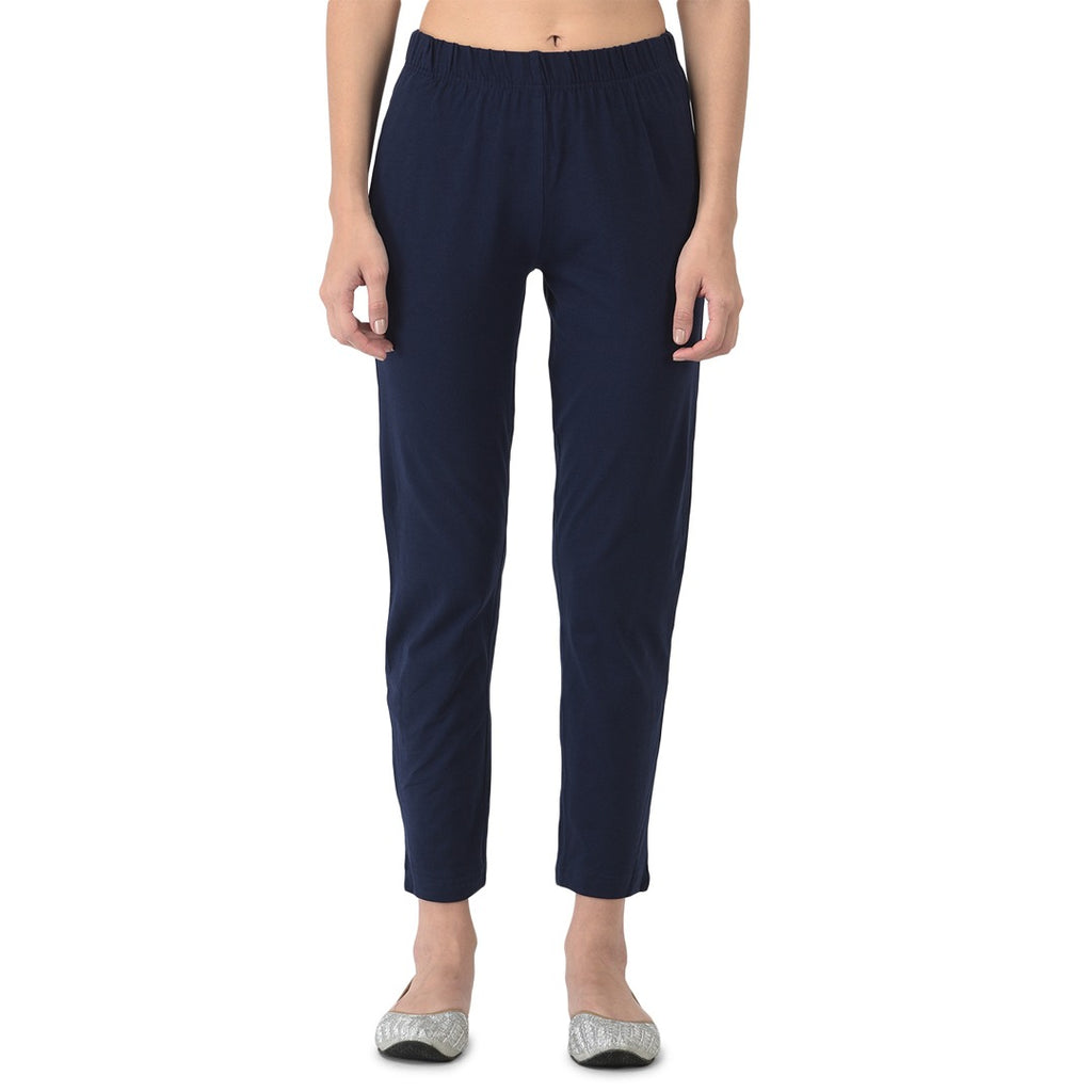 Softline Women's Kurti Pants in Cotton Rich Fabric with Mid Rise Fit, 4 Way-Stretchability, Soft Elastic Waistband, and Quick Dry Properties