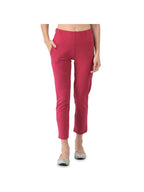 Softline Women's Kurti Pants in Cotton Rich Fabric with Mid Rise Fit, 4 Way-Stretchability, Soft Elastic Waistband, and Quick Dry Properties